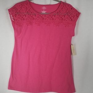 St John's Bay Hot Pink T-Shirt Sz XS